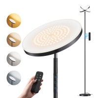 Ohlux Floor Lamp 36W3000Lm Sky Led Modern Torchiere 5 Color Temperatures Super Bright Floor Lamps Dimmable Tall Standing Pole