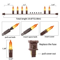 Twinglehome Ultrabright Connects End To End Orange Christmas Mini Lights 100L 196Ft Ul Listed Incandescent Bulb String Light S