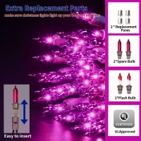 Twinglehome Ultrabright Connects End To End Purple Christmas Mini Lights 100L 196Ft Ul Listed Incandescent Bulb String Light S