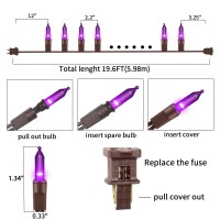 Twinglehome Ultrabright Connects End To End Purple Christmas Mini Lights 100L 196Ft Ul Listed Incandescent Bulb String Light S