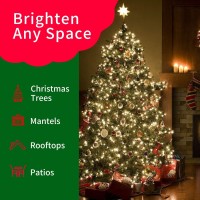 Twinglehome Ultra-Bright Connects End To End Warm White Christmas Mini Light 300L 63.8Ft(2Sets-Each 150L)Ul Listed Incandescent Bulb String Light For Indoor Outdoor Holiday Garden Christmas Tree Decor