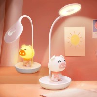 Comprafun Kids Desk Lamp Pink Dimming Desk Lamp For Girls With Exclusive Cartoon Look Cute Night Light For Kids Bedroom Eyec