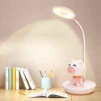 Comprafun Kids Desk Lamp Pink Dimming Desk Lamp For Girls With Exclusive Cartoon Look Cute Night Light For Kids Bedroom Eyec