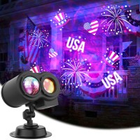 4Th Of July Decorations, Hd Effect Independence Day Lights With Remote Control, 3D Ocean Wave & Patterns, 2 In 1 Indoor And Outdoor Light Projector For Independence Day Birthday Party Holiday Decor