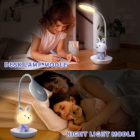 Comprafun Kids Desk Lamp Pink Dimming Desk Lamp For Girls With Exclusive Cartoon Look Cute Night Light For Kids Bedroom Eyec