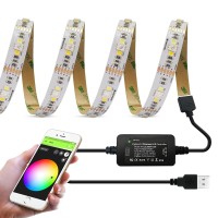 Giderwel Smart Zigbee 3.0 Usb Led Strip Light Rgbww Kit Work With Hub Bridge Tuya Smart Hub And Echo Plus For App/Alexa Voice Control 6.56Ft Rgb Cold Warm White Rgbcct Ambiance Tv Lightstrip Plus