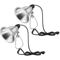 Vivosun 2Pack Clamp Lamp Light With Detachable 55 Inch Aluminum Reflector Up To 60W E26 Socket No Bulb Included 6 Feet Cord