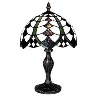 Belofay Tiffany Lamps, Stained Glass Handmade Tiffany Vintage Bedside Table Lamps For Living Room, Bedroom, And Lounge 8 Inches Shade Diameter And 13 Inches Stand Height (Pacific Tiffany Style)