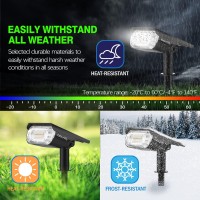 Aounq 64 Leds Solar Spot Lights Outdoor 1000 Lumens 4 Lighting Modes Solar Outdoor Lights Ip67 Waterproof Solar Spotlight 2In