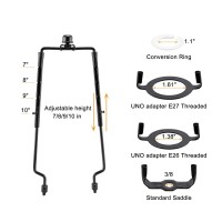 Mornajina 7 8 9 10 Inch Lamp Shade Harp Holder Adjustable Lamp Harps And Finals Fit Both Standard Lamp Rod And E26 E27 Light B