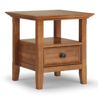 Amherst Solid Wood End Table In Light Golden Brown