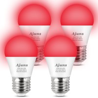 Led Red Light Bulb Dimmable 40W Equivalent A15 Red Bulbs Bedroom Night Light For Party Decoration, Porch, Holiday Lighting Etc Home Bulb E26 Base 5W 4Packs