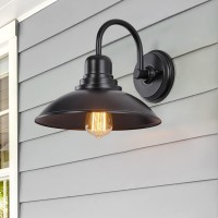 Goldhill Black Gooseneck Outdoor Barn Light Farmhouse Vanity Lights With E26 Based Socket Round Exterior Lights For House Gara