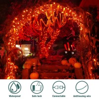 Hopolon Mini Orange Halloween Lights 2Pack 50 Incandescent Christmas String Lights 13Ft 120V Ul Certified Xmas Tree Lights For