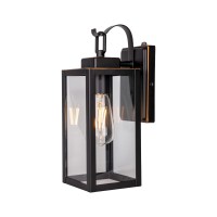 Gruenlich Dusk To Dawn Outdoor Wall Lantern, Led Wall Sconce, E26 Base Max 60W, Metal Housing Plus Glass, Oil Rubbed Bronze Finish, Etl Rated, Bulb Not Included, 1-Pack