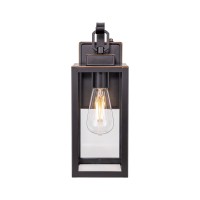 Gruenlich Dusk To Dawn Outdoor Wall Lantern, Led Wall Sconce, E26 Base Max 60W, Metal Housing Plus Glass, Oil Rubbed Bronze Finish, Etl Rated, Bulb Not Included, 1-Pack