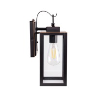 Gruenlich Dusk To Dawn Outdoor Wall Lantern, Led Wall Sconce, E26 Base Max 60W, Metal Housing Plus Glass, Oil Rubbed Bronze Finish, Etl Rated, Bulb Not Included, 1-Pack