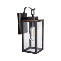 Gruenlich Dusk To Dawn Outdoor Wall Lantern, Led Wall Sconce, E26 Base Max 60W, Metal Housing Plus Glass, Oil Rubbed Bronze Finish, Etl Rated, Bulb Not Included, 1-Pack