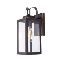 Gruenlich Outdoor Wall Lantern, Led Wall Sconce, E26 Base Max 60W, Metal Housing Plus Glass, Oil Rubbed Bronze Finish, Etl Rated, Bulb Not Included, 1-Pack