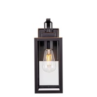 Gruenlich Outdoor Wall Lantern, Led Wall Sconce, E26 Base Max 60W, Metal Housing Plus Glass, Oil Rubbed Bronze Finish, Etl Rated, Bulb Not Included, 1-Pack