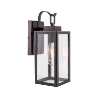 Gruenlich Outdoor Wall Lantern, Led Wall Sconce, E26 Base Max 60W, Metal Housing Plus Glass, Oil Rubbed Bronze Finish, Etl Rated, Bulb Not Included, 1-Pack