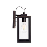 Gruenlich Outdoor Wall Lantern, Led Wall Sconce, E26 Base Max 60W, Metal Housing Plus Glass, Oil Rubbed Bronze Finish, Etl Rated, Bulb Not Included, 1-Pack