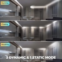 Chasing White Led Strip Lights, 6500K 65.6Ft 24V Dimmable Daylight White, 1200 Leds Smd 2835, Remote & Usb C Controller, Strong Adhesive, Strip Lights For Bedroom, Wedding, Ceiling, Kitchen, Cabinet