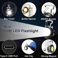 Sefone 2 Pack Cob Keychain Work Light 1000 Lumens Keychain Light With 4 Modes Mini Keychain Flashlights Led Emergency Light P