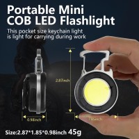 Sefone 2 Pack Cob Keychain Work Light 1000 Lumens Keychain Light With 4 Modes Mini Keychain Flashlights Led Emergency Light P