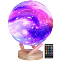 Gropinfly Moon Lamp Galaxy Lamp 6 Inch 16 Colors Led 3D Moon Light Remote Touch Control Lava Lamp Moon Night Light Gifts For