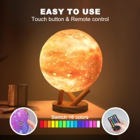 Gropinfly Moon Lamp Galaxy Lamp 6 Inch 16 Colors Led 3D Moon Light Remote Touch Control Lava Lamp Moon Night Light Gifts For