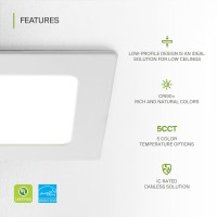 Asd Led Square Recessed Lighting 4 Inch 2700K3000K3500K4000K5000K 12W 50W Eqv Ultra Thin Dimmable Ceiling Lights With J