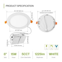 Asd Led Recessed Lighting 6 Inch 2700K3000K3500K4000K5000K 15W 60W Eqv Ultra Thin Dimmable Ceiling Lights With J Box C