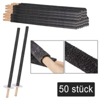 Eulenke Pack Of 50 Wax Torches With Hand Guard, 90-100 Min Burning Time Wax Torches With Long Handle, Outdoor Torches For Hiking & Party & Garden