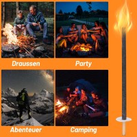 Eulenke Pack Of 50 Wax Torches With Hand Guard, 90-100 Min Burning Time Wax Torches With Long Handle, Outdoor Torches For Hiking & Party & Garden