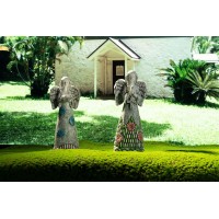 Teresas Collections Angel Garden Statues With Solar Outdoor Light For Garden Angel Decor 2 Pack Resin Grave Cemetery Decoratio