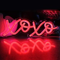 Xoxo Red Led Neon Light Sign Night Lights For Wall Decor Light Up Signs For Birthday Gift Kids Bedroom Party Hotel Restaurant Bar (Usb Powered)