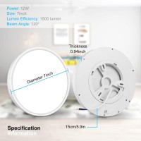 Inshareplus 7Inch Led Ceiling Light, White 12W(120W Equiv) 6000K Cold White Flush Mount Ceiling Lights Fixture, Super Bright, Ultra-Thin, 1500Lm Ceiling Lamp For Bedroom, Kitchen, Office, Hallway