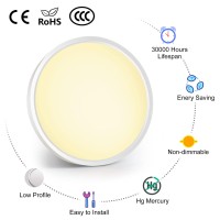 Inshareplus Led Flush Mount Ceiling Light Fixture, 1500Ml 2800K Warm White 7Inch Flat Modern Ceiling Lighting,12W(120W Equiv), Ceiling Lamp Used In Bedroom, Bathroom, Kitchen, Corridor