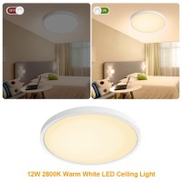 Inshareplus Led Flush Mount Ceiling Light Fixture, 1500Ml 2800K Warm White 7Inch Flat Modern Ceiling Lighting,12W(120W Equiv), Ceiling Lamp Used In Bedroom, Bathroom, Kitchen, Corridor