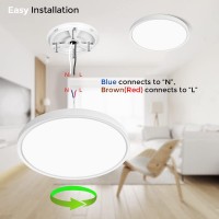 Inshareplus Led Flush Mount Ceiling Light Fixture, 1500Ml 2800K Warm White 7Inch Flat Modern Ceiling Lighting,12W(120W Equiv), Ceiling Lamp Used In Bedroom, Bathroom, Kitchen, Corridor