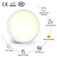 Inshareplus Led Flush Mount Ceiling Light Fixture, 1500Ml 4000K Natural White 7Inch Flat Modern Ceiling Lighting,12W(120W Equiv), Ceiling Lamp Used In Bedroom, Bathroom, Kitchen, Corridor