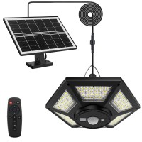 Yomisga Solar Powered Shed Light Daytime Available Solar Pendant Lights Outdoor With Remote Control Timer Motion Sensor 5 Li