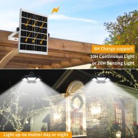 Yomisga Dual Head Solar Powered Shed Light Daytime Available Solar Pendant Lights Outdoor With Remote Control Timer Motion Se