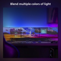 Philips Hue 2427 Pc Triplemonitor Smart Led Light Strip White And Color Ambiance Requires Hue Bridge 1 Pack Control Wi