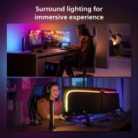 Philips Hue 2427 Pc Triplemonitor Smart Led Light Strip White And Color Ambiance Requires Hue Bridge 1 Pack Control Wi