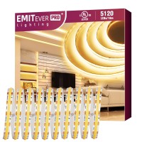 Emitever Cob Led Strip Lights Warm White 3000K Tape Light Premium High Density Dc 24V 400Lumensft 5120Ledsspool Ra 90