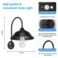 Aqonsie Solar Barn Lights Outdoor Solar Vintage Rustic Solar Chicken Coop Light With 3 Lighting Modes Motion Sensor Waterpro