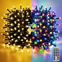 Tiang 81.7Ft 200 Led Christmas String Lights Outdoor/Indoor,Color Changing Xmas Tree Lights,Warm White Multicolor Fairy Light,Connectable 11 Modes Functions For Patio Home Decoration