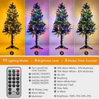 Tiang 81.7Ft 200 Led Christmas String Lights Outdoor/Indoor,Color Changing Xmas Tree Lights,Warm White Multicolor Fairy Light,Connectable 11 Modes Functions For Patio Home Decoration